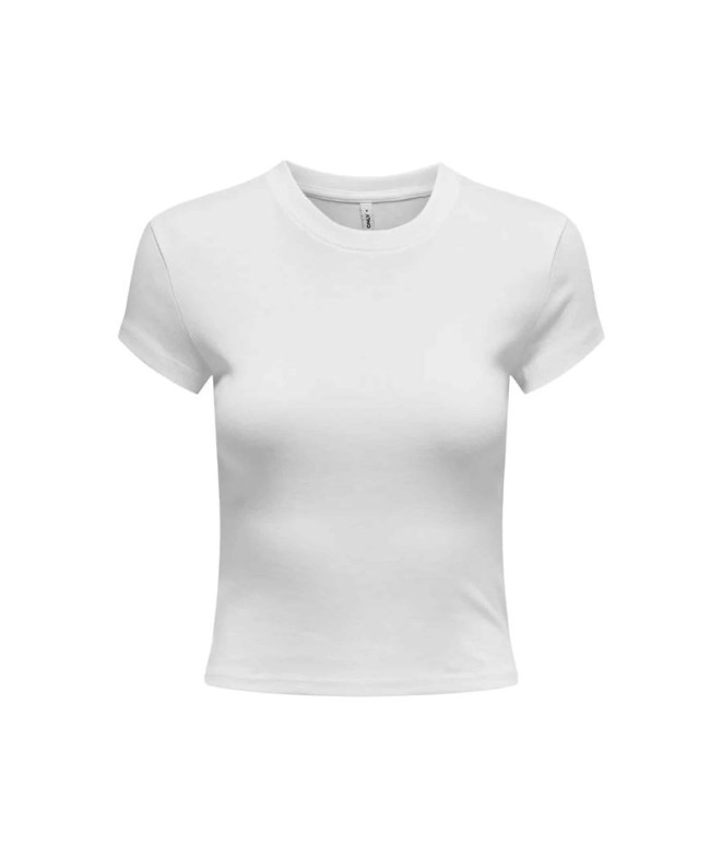 Camiseta Only Onlelina  O-Neck Short Noos White Mujer