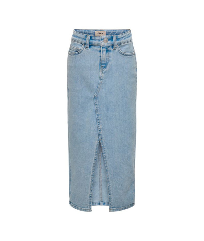 Falda Only Kogsiri Front Slit Dnm Gua Noos Light Blue Denim Infantil