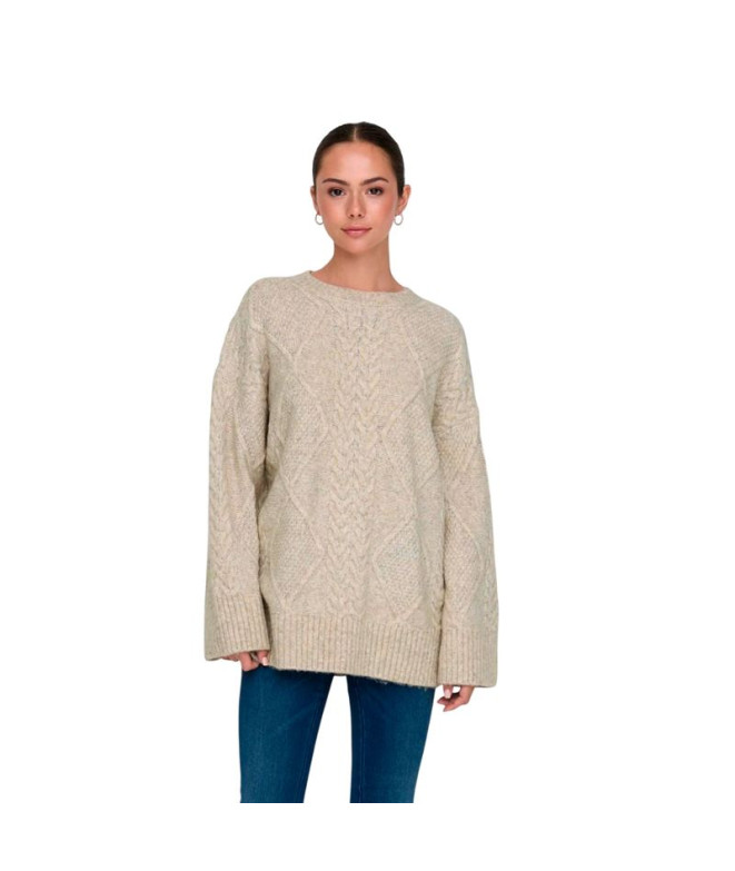 Sudadera Only Jdysilja Long Cable Pullov. Knt Oatmeal :Melan Mujer