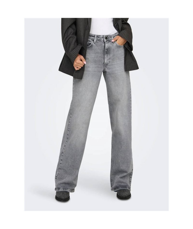 Calça Only Onljuicy Hw Wide Leg Rea707 Dnm Noos...