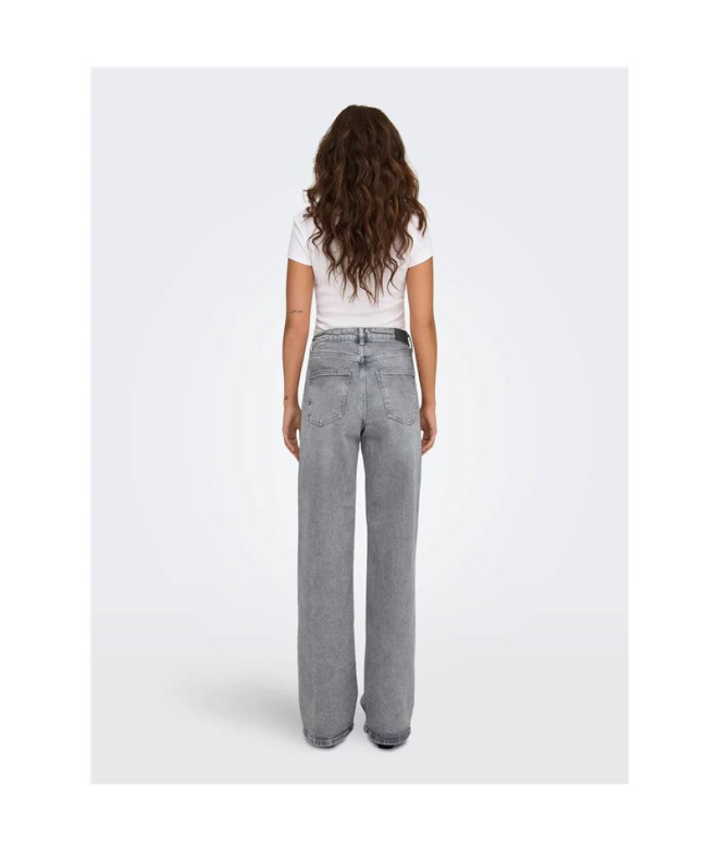 Calça Only Onljuicy Hw Wide Leg Rea707 Dnm Noos...