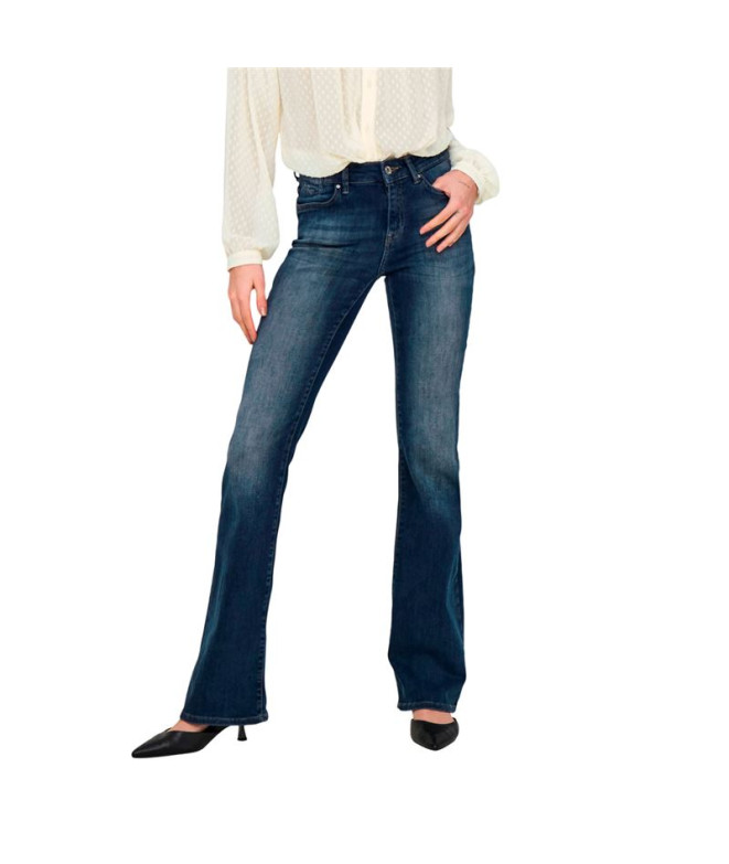 Pantalón Only Onlblush Icon Coin Mid Fl Dnm Cro300Noos Blue Black Denim Mujer