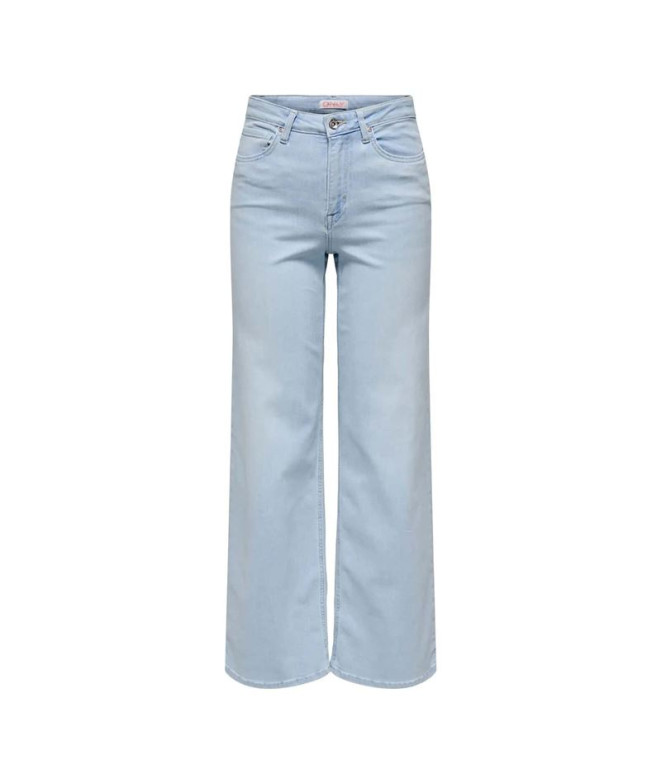 Pantalón Only Onlmadison Blush Hw Wide Dnm Cro495 Noos Light Blue Bleached Mujer