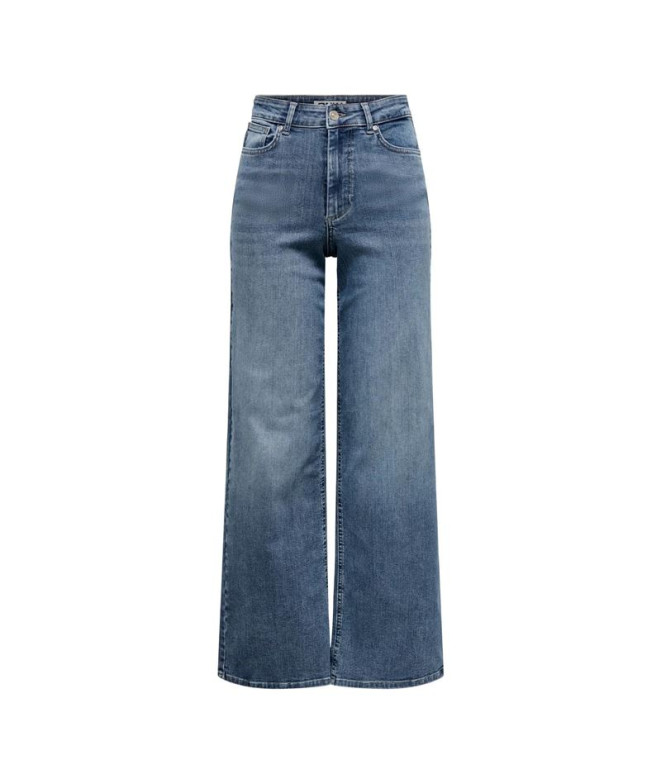 Pantalón Only Onlmadison Blush Hw Wide Dnm Tai853 Special Blue Grey De Mujer