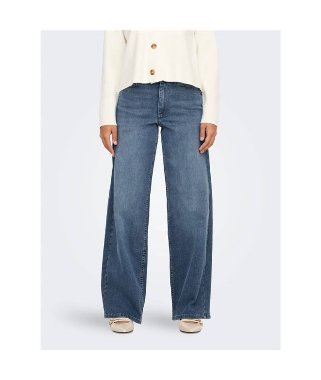 Pantalón Only Onlmadison Blush Hw Wide Dnm...