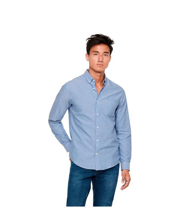 Camisa Only & Sons Onsalvaro Slim Ls Oxford Noos Frml Cashmere Blue Hombre