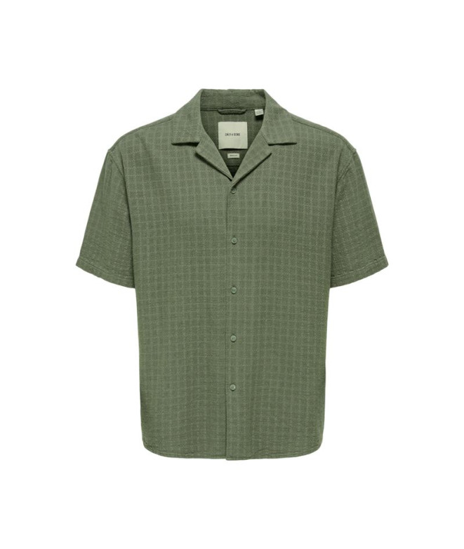 Camisa Only & Sons Onslatham Reg Resort Lin Struc 0257 Noos Dusty Olive Homem