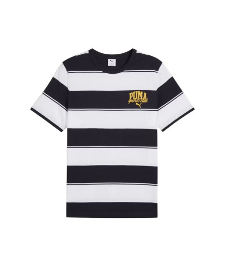 Camiseta Puma Class Striped T Homem New Azul Marinho