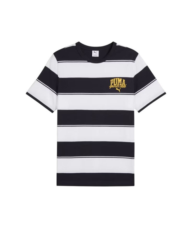 Camiseta Puma Class Striped T Homem New Azul Marinho