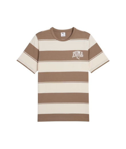 Camiseta Puma Class Striped T Hombre Totally Taupe Camiseta Puma Class Striped T Hombre Totally Taupe