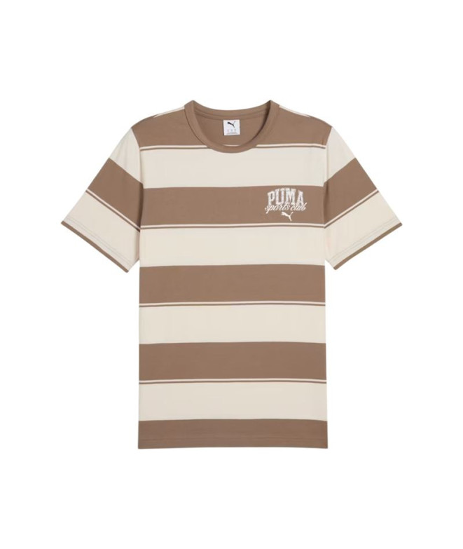 Camiseta Puma Class Striped T Homem Totally Taupe