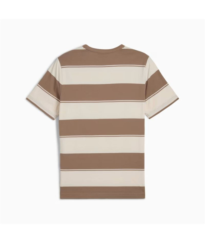 Camiseta Puma Class Striped T Homem Totally Taupe
