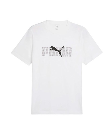 Camiseta Puma Essentials Logo Lab Homem Branco