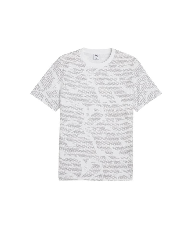 Camiseta Puma Essentials Logo Lab Aop Hombre Blanco