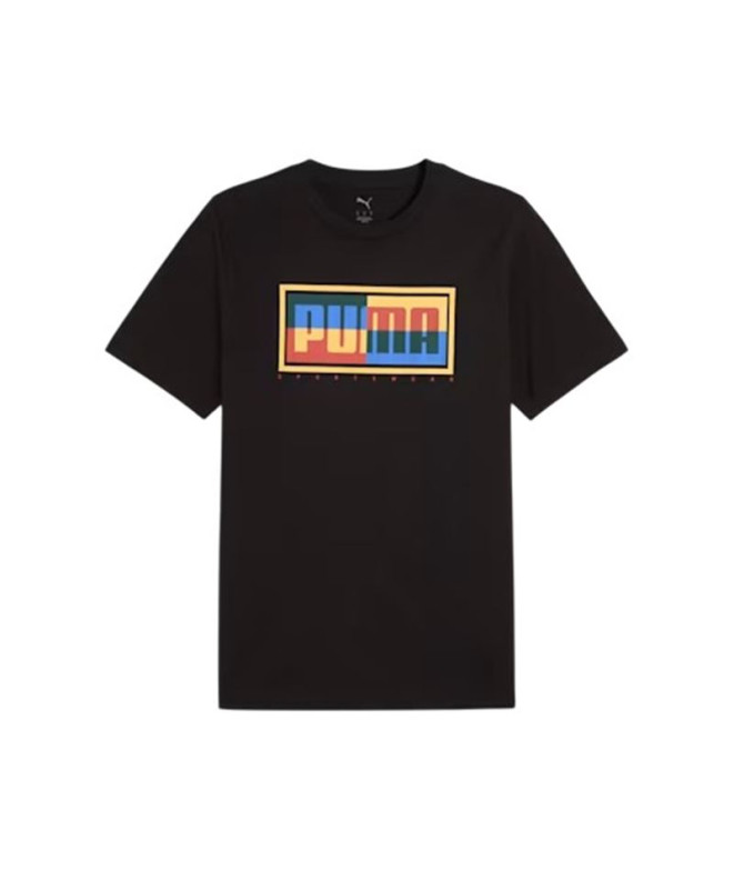 Camiseta Puma Graphics Box Homem Preto