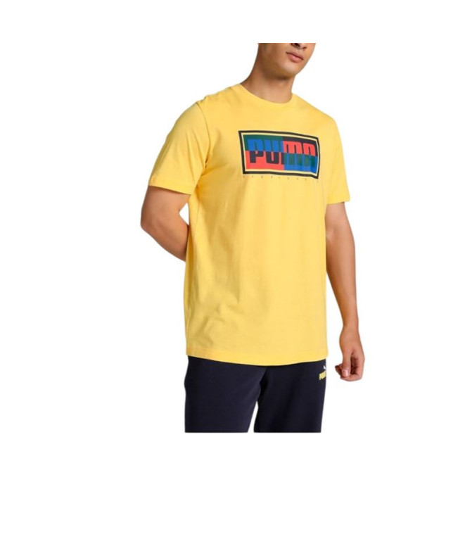 Camiseta Puma Graphics Box Homem Sunny Amarelo