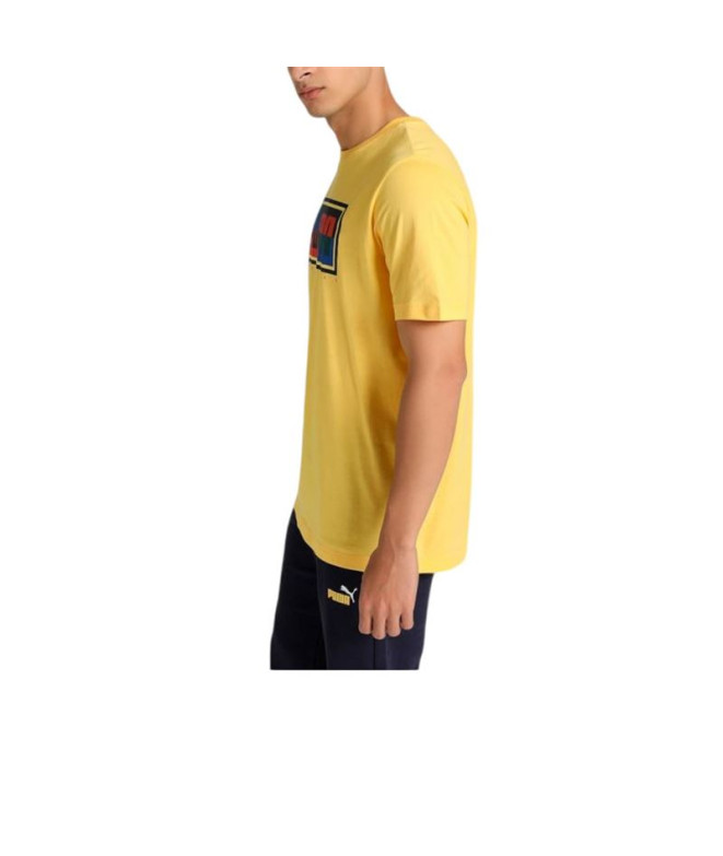 Camiseta Puma Graphics Box Homem Sunny Amarelo