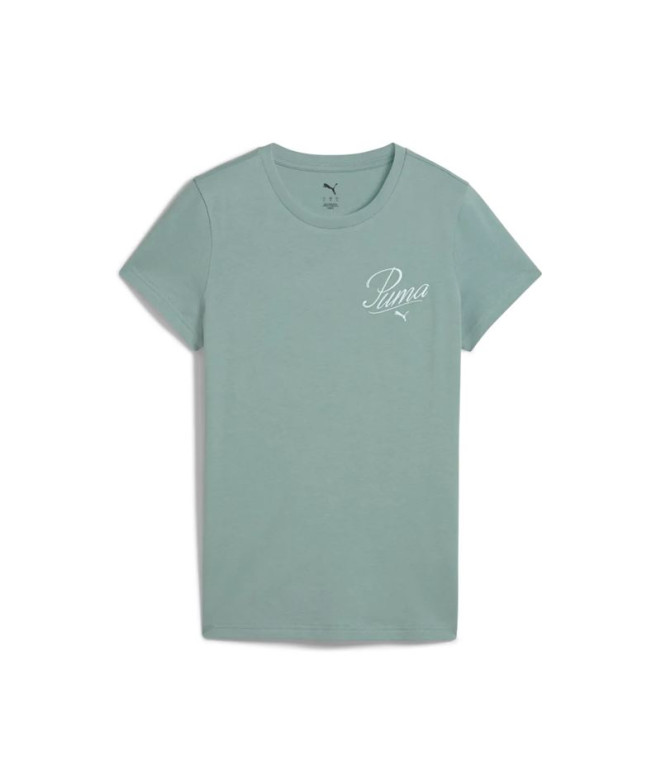 Camiseta Puma Essentials Script Mujer Verde Moon