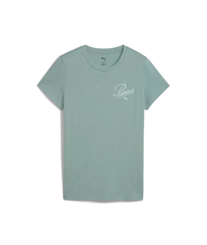 Camiseta Puma Essentials Script Mulher Verde Moon