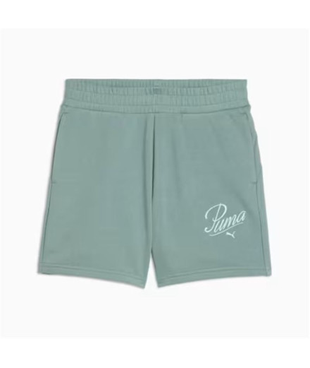 Pantalons Puma Essentials Script Taille Haute Femme Verte