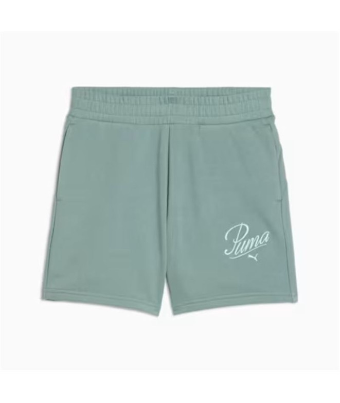 Pantalones Puma Essentials Script High-Waist Mujer Verde