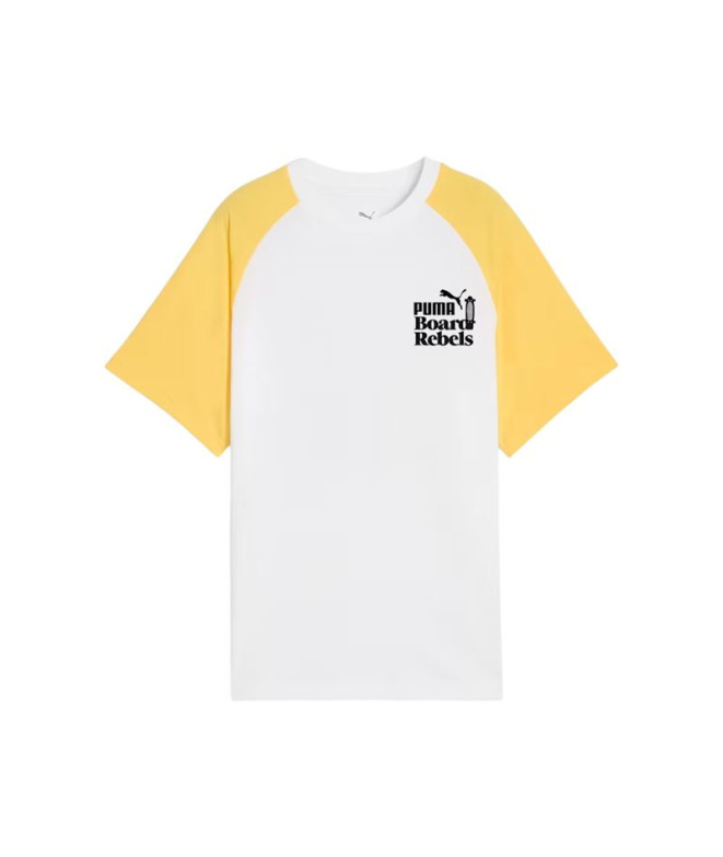 Camiseta Puma Mid90S Graphic Tee I Infantil Branco/Amarelo