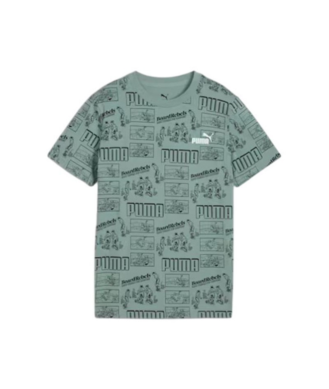 Camiseta Puma Mid90S Aop Tee B Infantil Verde Moon