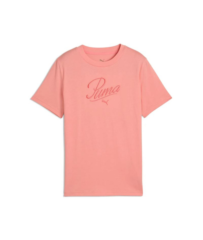 Camiseta Puma Essentials Script G Menina Rosa Fruit