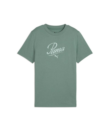 T-shirt Puma Essentials Script G Fille Vert Lune