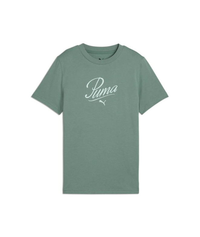 Camiseta Puma Essentials Script G Niña Verde Moon