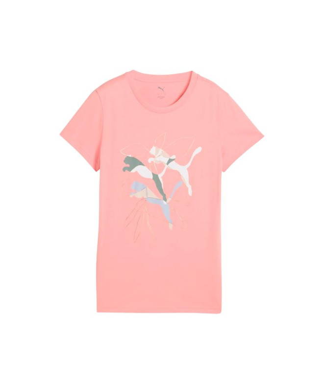 Camiseta Puma Graphics Branded Lea Mulher Rosa