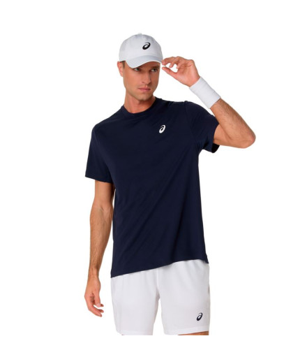 Camiseta de Tênis ASICS Court Ss Top Homem Azul Marinho Camiseta de Tênis ASICS Court Ss Top Homem Azul Marinho