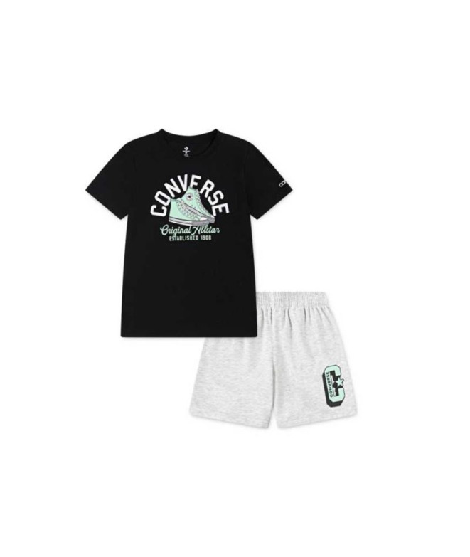 Conjunto Converse Cnvb Retro Remix Ft Short Set Menino Preto/Cinza