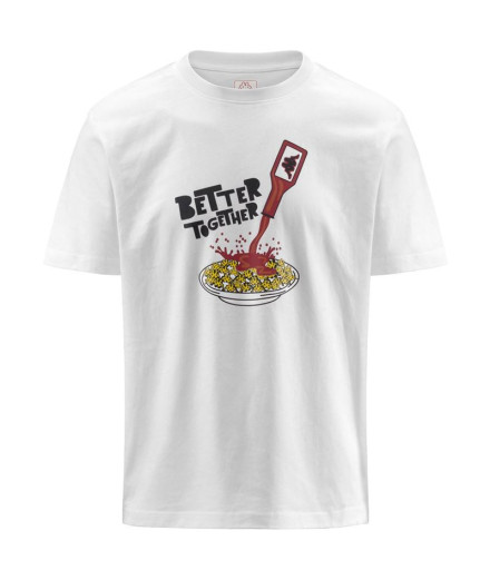 Camiseta Kappa Glesto Tbar Hombre Blanco