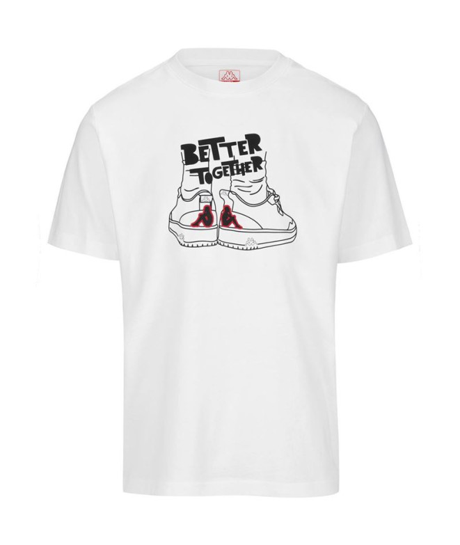 Camiseta Kappa Glabu Tbar Hombre Blanco