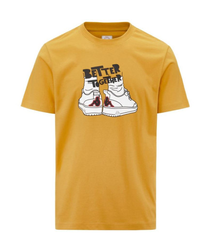 Camiseta Kappa Glabu Tbar Hombre Amarillo Golden