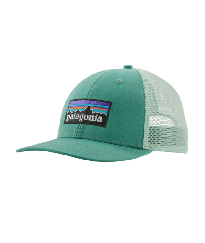 Boné de Montanha Patagonia P-6 Logo Lopro Trucker Verde