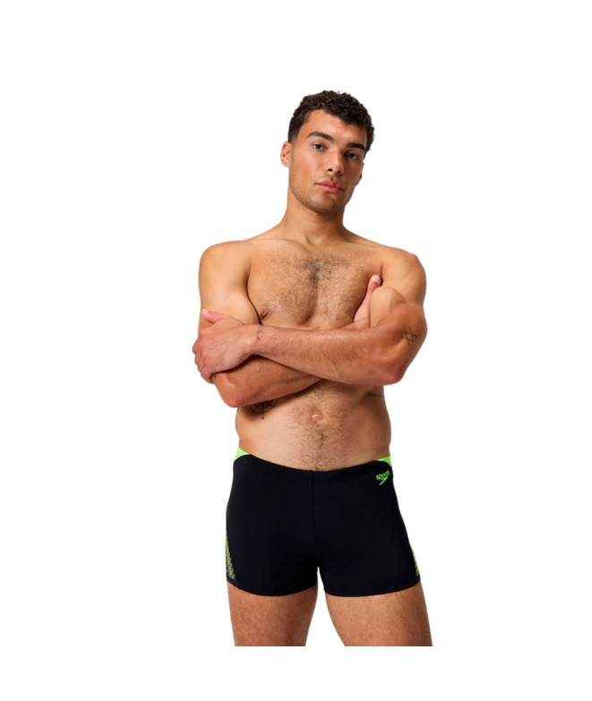 Bañador Speedo boom Splice Aquashort Hombre Negro/ Amarillo