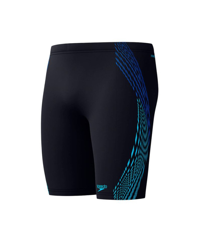 Bañador Speedo Tech Panel Jammer Hombre Negro/Cobalt Pop
