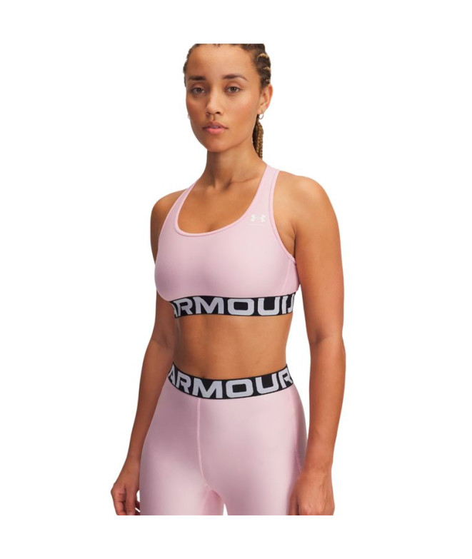 Sujetador Deportivo de Fitness Under Armour Hg Mid Branded Mujer Rosa