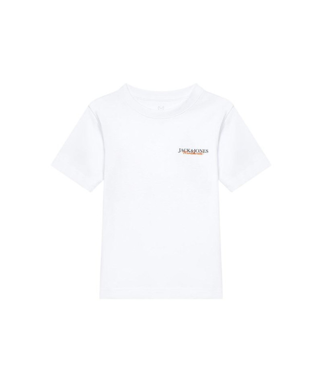 Camiseta Jack and Jones Jorboston Photo w Neck Infantil Branco Brilhante