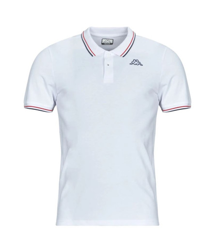 Polo Kappa Ezio 2 Homem Branco/Azul Marinho/Vermelho Md...