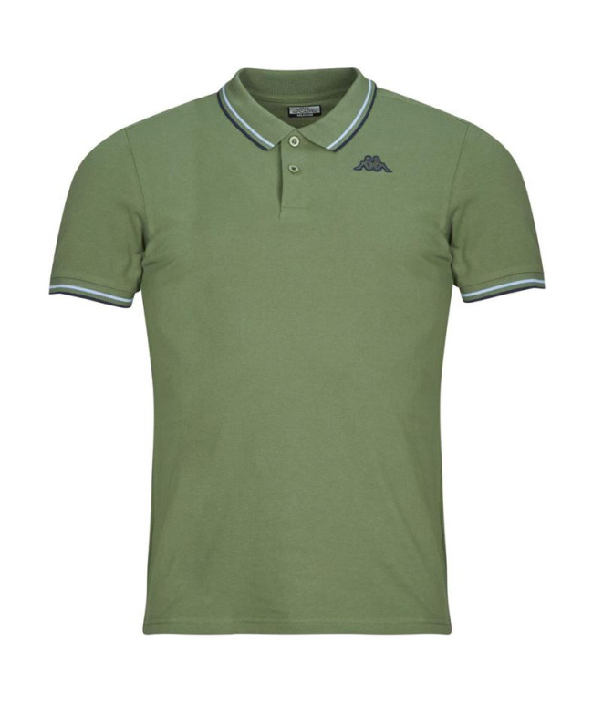 Polo Kappa Ezio 2 Homme Vert Olive/Bleu Marine/Azur