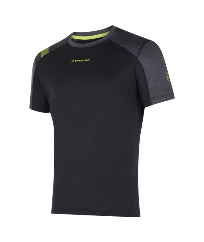 Camiseta de Esquí La Sportiva Sunfire T-Shirt Hombre Negro/Lima Ponche