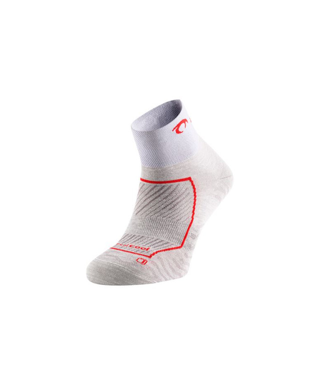 Calcetines de Running Lurbel Race Three Gris Hielo/Rojo