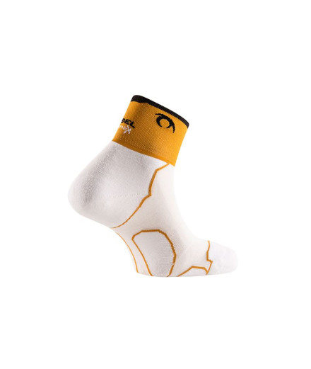 Meias de Trail Lurbel Desafio Three Branco/Amarelo Âmbar 2