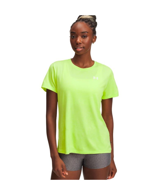 Camiseta Manga Corta de Fitness Under Armour Tech Ssc- Twist Mulher Amarelo