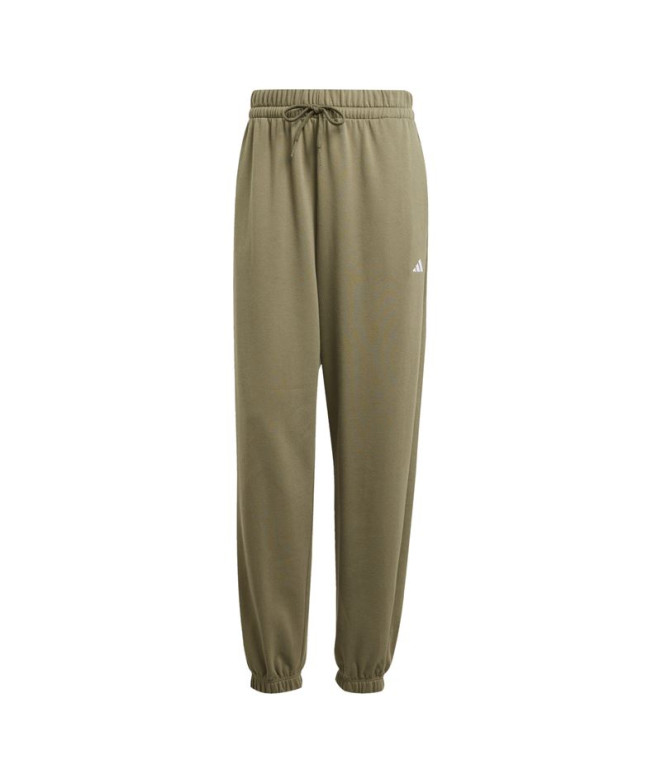 Pantalones adidas SL French Terry Cf Mujer Verde Oscuro/Blanco