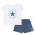 Set Converse Cnvgboxy Tee & Short Set Menina Lakeside Azul