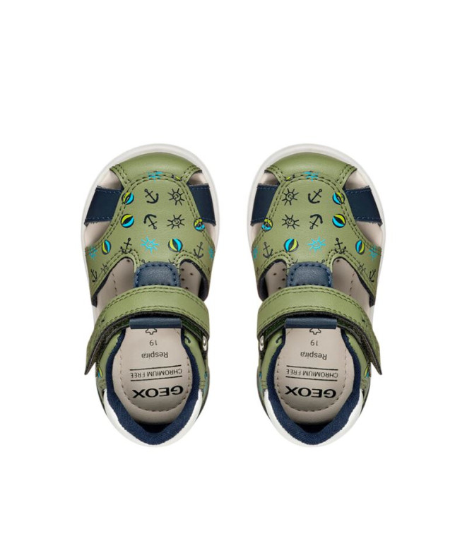 Sandalias Geox Multy Niño Pistacho/Azul Marino